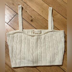 Altar’d State Cream Cable Knit Sweater Tank